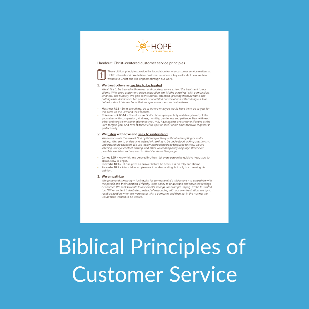 Biblical Principles of Customer Service