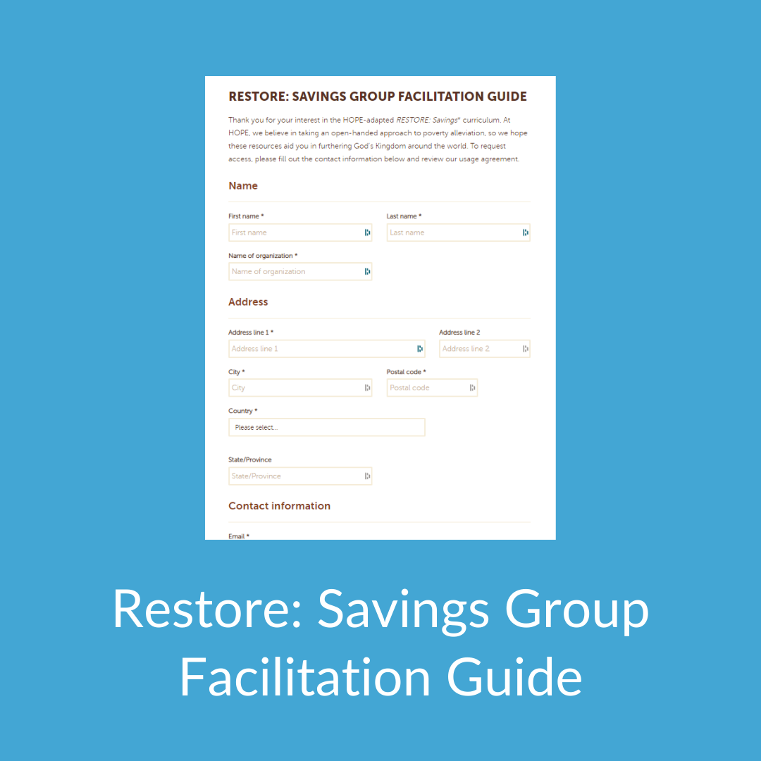 Restore: Savings Group Facilitation Guide